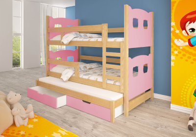 Łóżko piętrowe 3-osobowe OLI