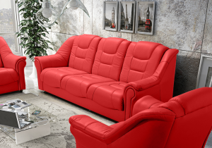 Wersalka rozkładana RAKOL czerwona skóra naturalna.png