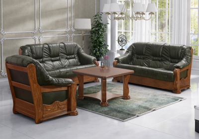 Zestaw ze skóry naturalnej "BORN" Sofa 3 + sofa 3 + fotel