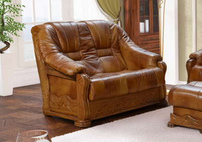 Sofa klasyczna ze skóry 2-osobowa "BORN"