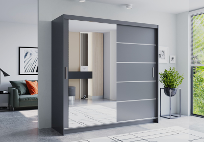 Szafa "LANO 150" z drzwiami przesuwnymi i lustrem 