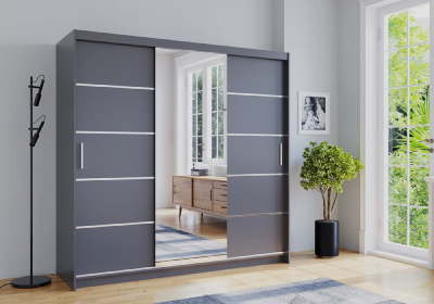 Szafa "DRAGO 203 3D" z drzwiami przesuwnymi i lustrem