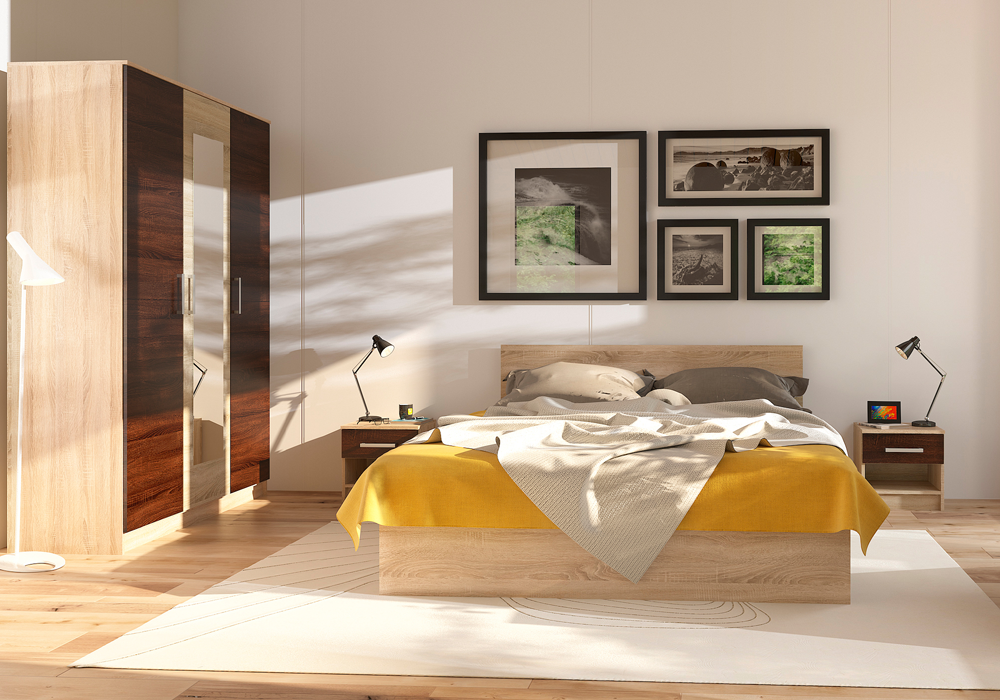 Meble do sypialni SAVA sonoma/czekolada - sklep meblowy LUXOR