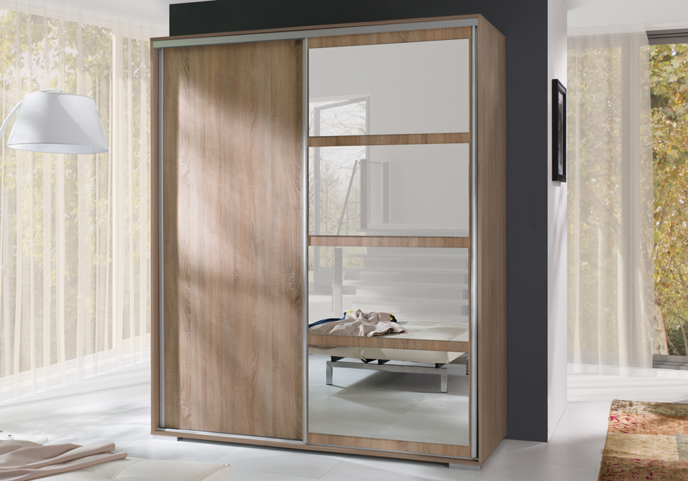 Szafa z szufladami i lustrami LEO