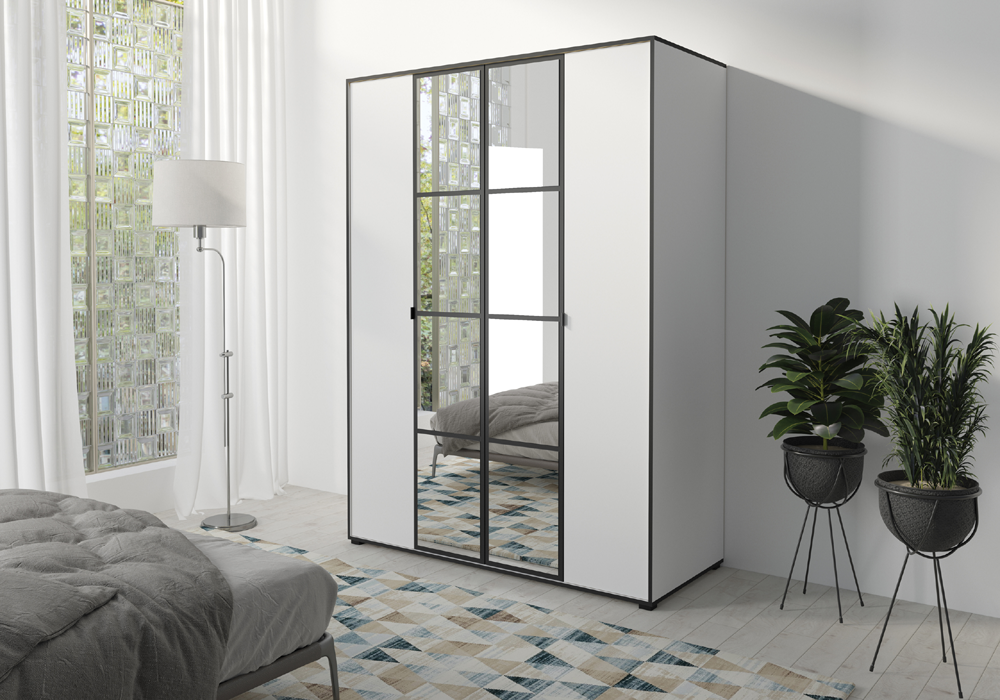 Szafa ubraniowa OSLO I 150 biały/czarny