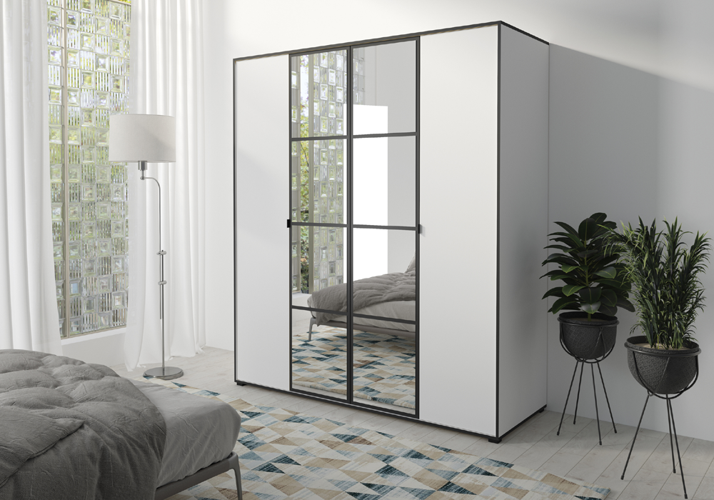 Szafa OSLO I 180 biały/czarny od LUXOR MEBLE