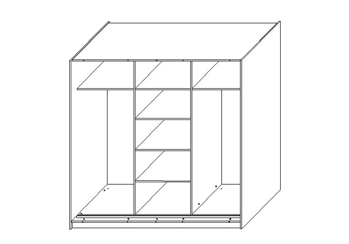 Wnętrze szafy 3-drzwiowe przesuwnej DRAGO