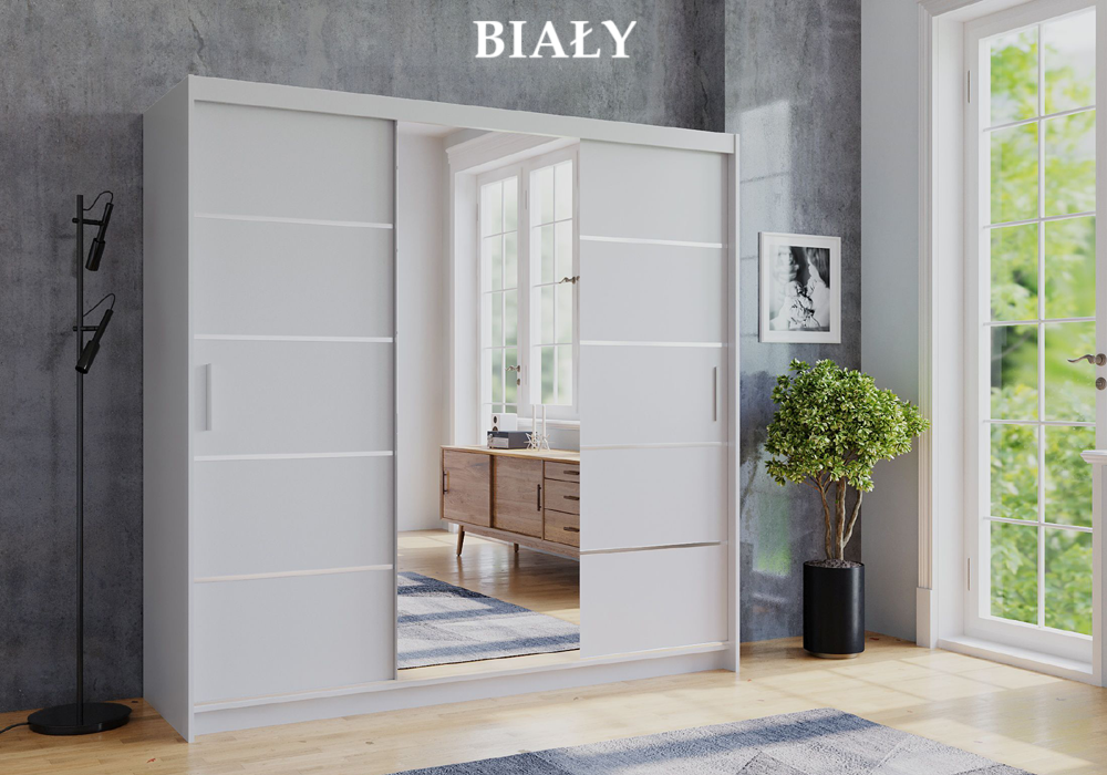 Szafa przesuwna DRAGO biała od LUXOR MEBLE