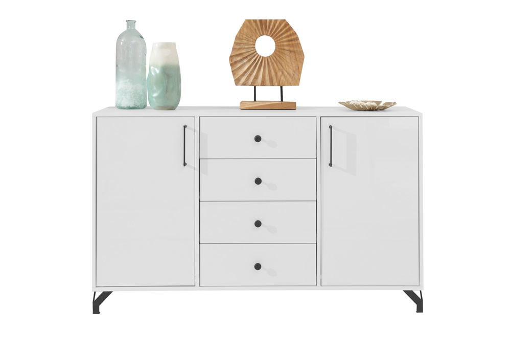 Komoda BERGEN 140 cm biały połysk