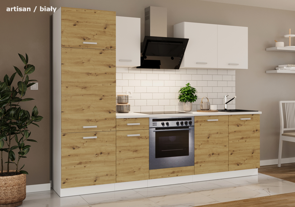 Meble kuchenne / Kuchnia TONI 260 artisan/biały