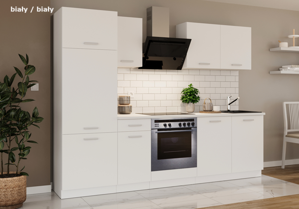 Meble kuchenne / Kuchnia TONI 260 biały/biały