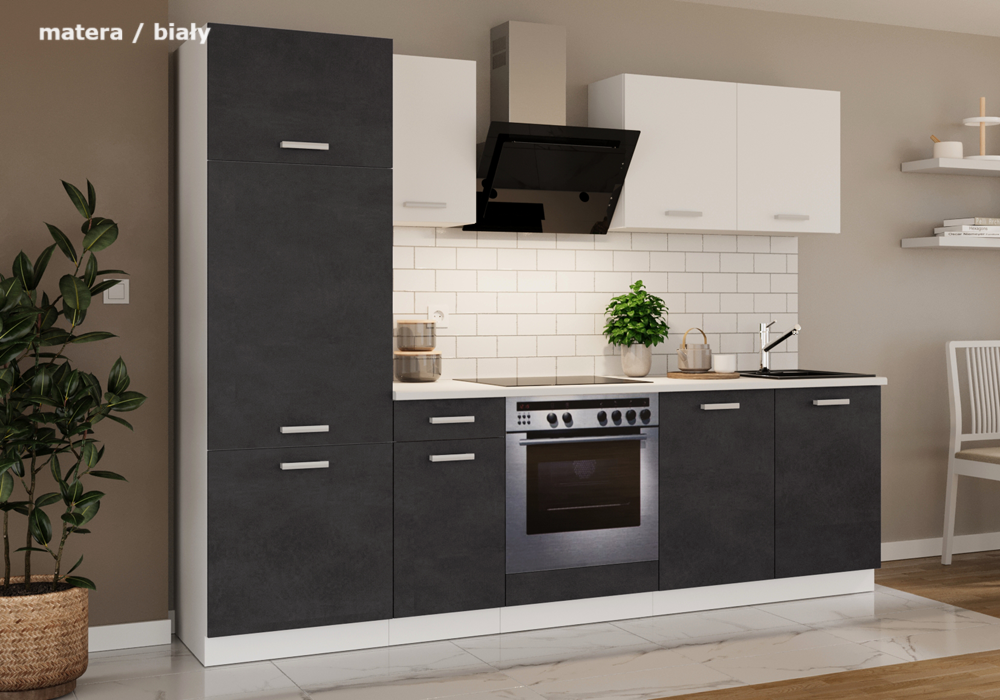 Meble kuchenne / Kuchnia TONI 260 matera/biały