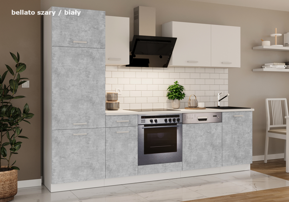 Meble kuchenne TONI bellato szary / biały